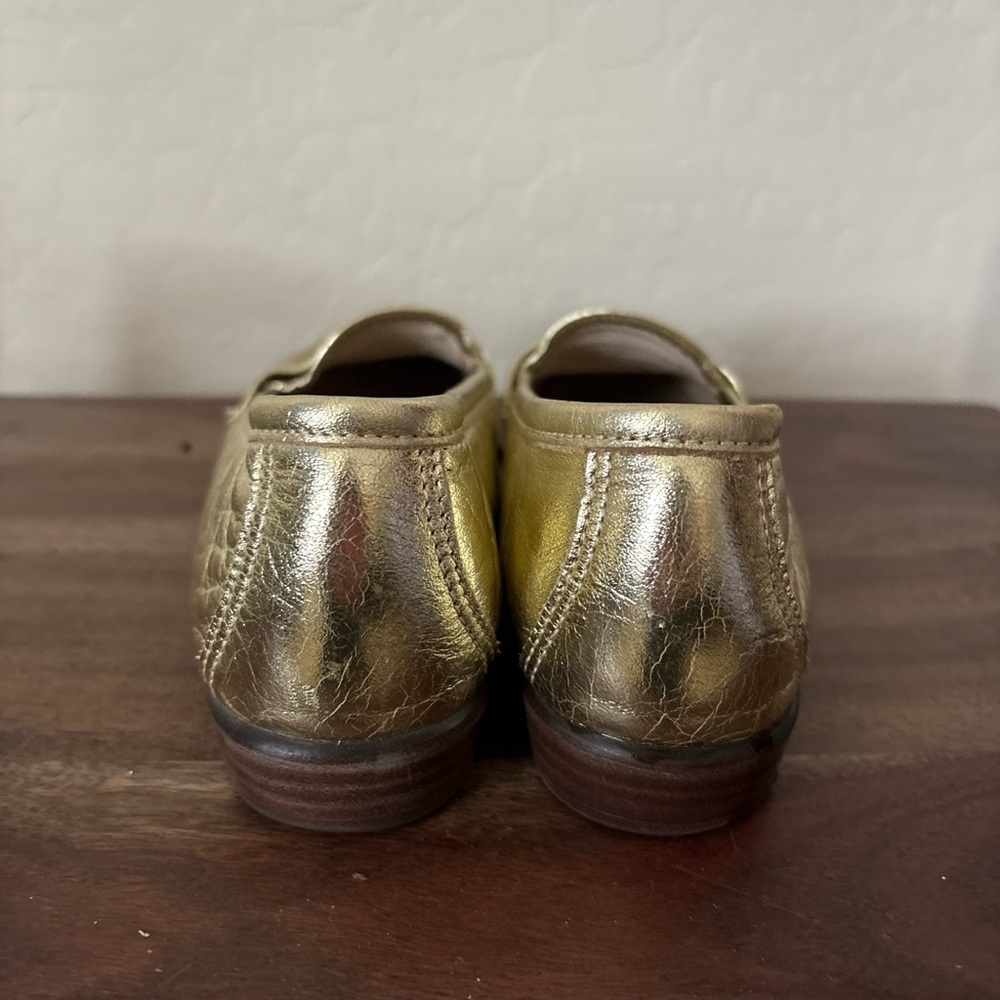 SAS Classic Gold Color Leather Slip On Loafers Comfort Shoes Tripad 9.5 S USA - Picture 3 of 8